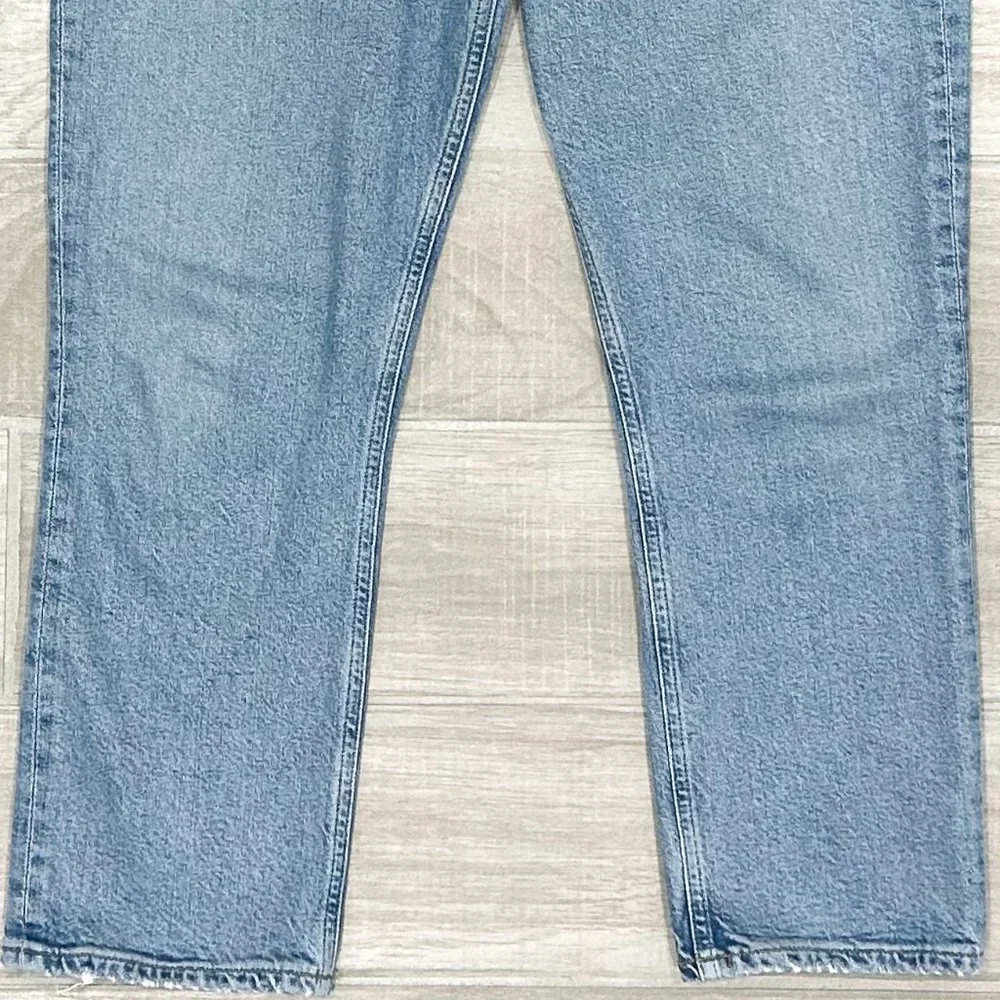 Agolde Riley High Rise Straight Crop Jeans in Shiver Light Wash Denim Size 30 - Picture 6 of 15